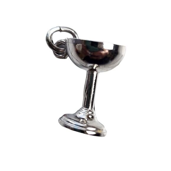 Vintage Sterling Silver Cocktail Glass Charm - Picture 1 of 3
